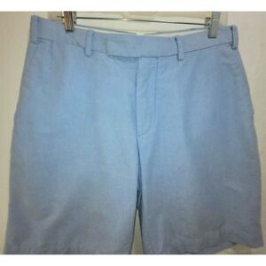 POLO RALPH LAUREN Mens‎ 32 Blue Oxford Shorts Flat Front Belt Loops Classic